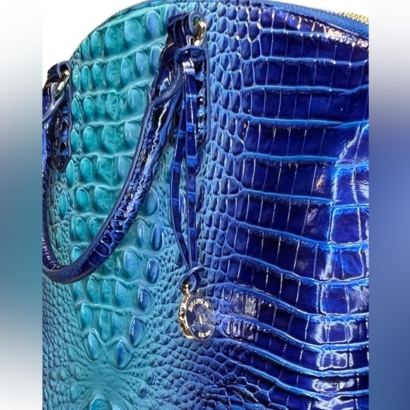 Brahmin NWT Large Blue Teal Duxbury Satche Affinity Ombré Melbourne Bag (P018) - Picture 10 of 12